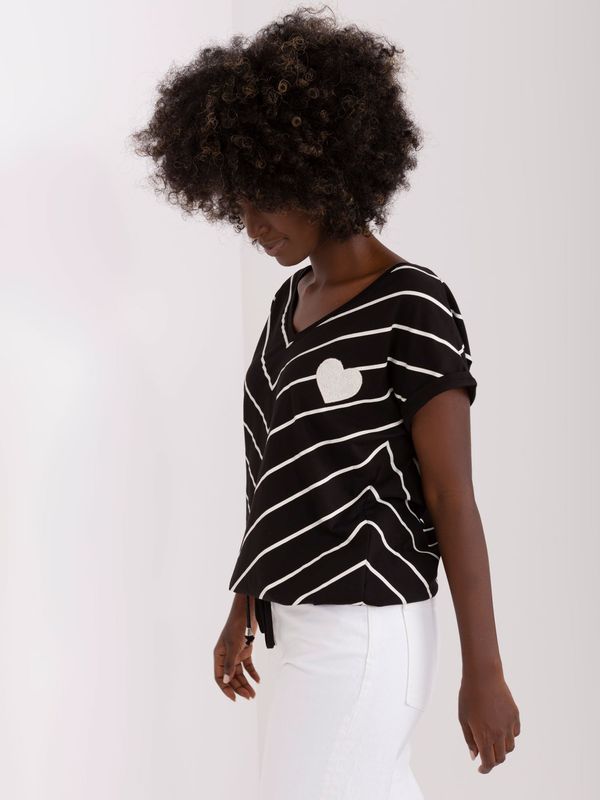 Fashionhunters Black and white striped blouse