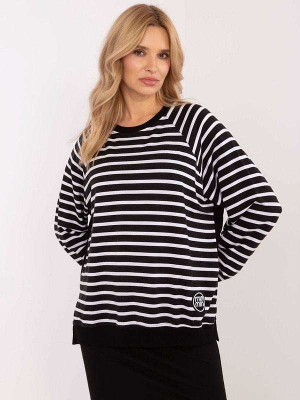 Fashionhunters Black and white women's striped blouse