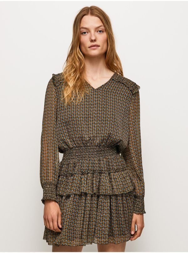 Pepe Jeans Black and Yellow Women Floral Dress Pepe Jeans Lara - Women