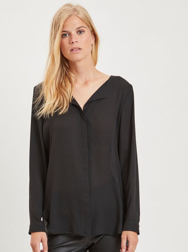 Vila Black Blouse with Long Sleeve VILA Lucy - Women