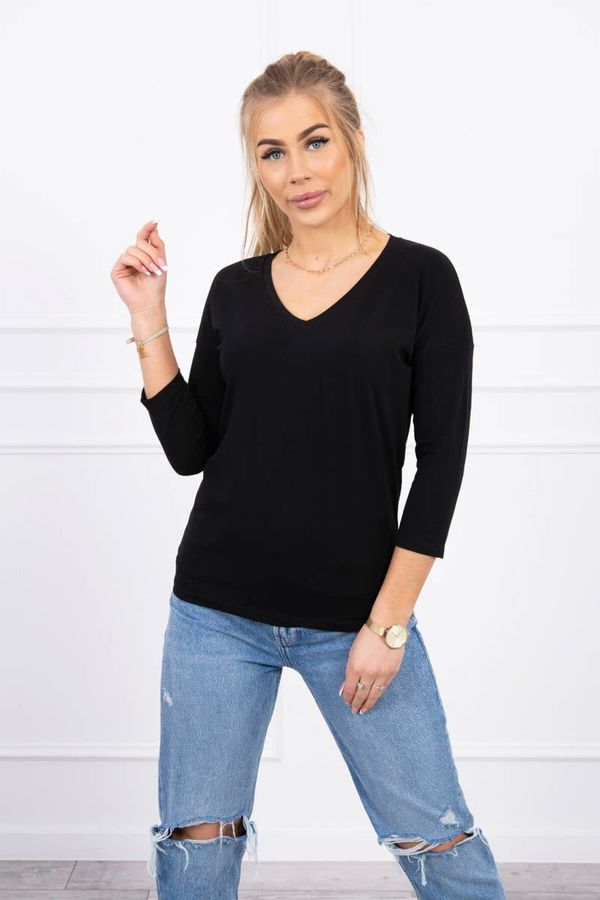 Kesi Black blouse with V-neck