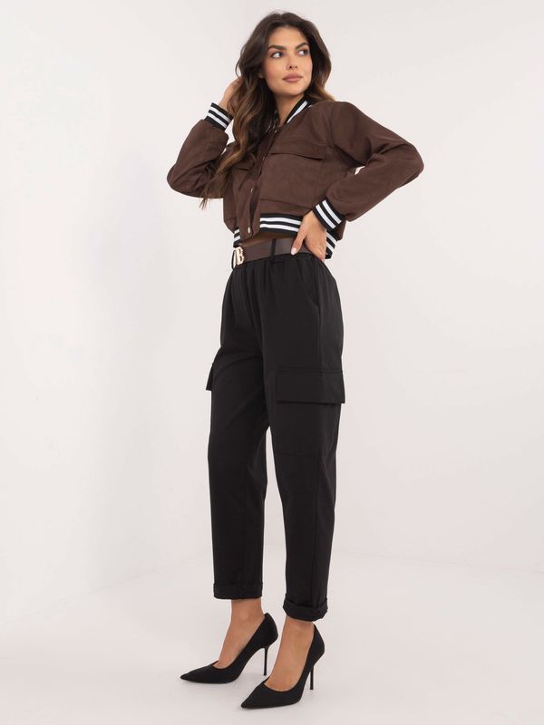 Fashionhunters Black cargo pants with pockets OCH BELLA