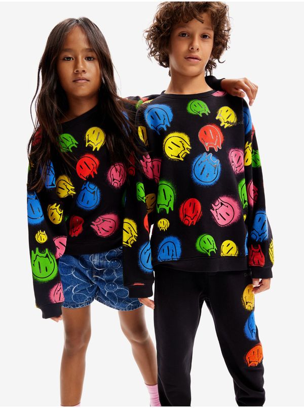 DESIGUAL Black Children's Patterned Sweatshirt Desigual Smile Colours - Boys