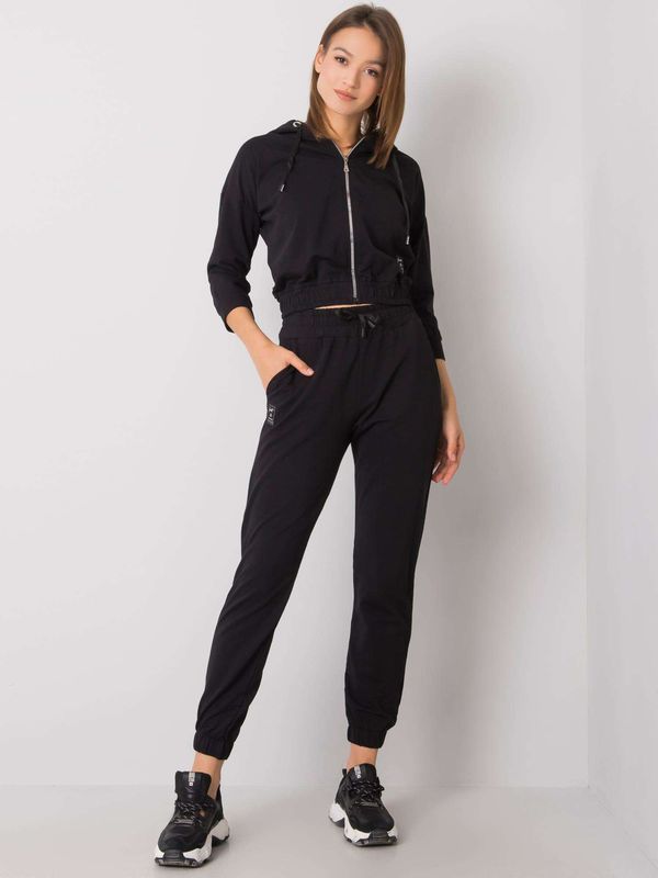 Fashionhunters Black cotton set