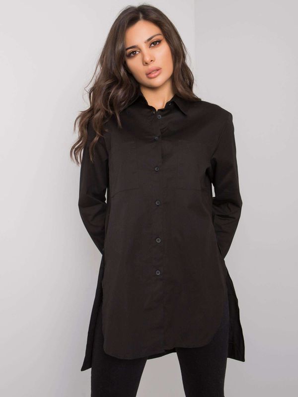 Fashionhunters Black cotton shirt