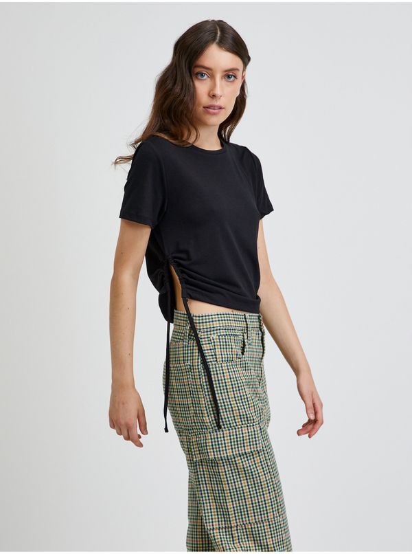 Noisy May Black cropped T-Shirt Noisy May Line - Women