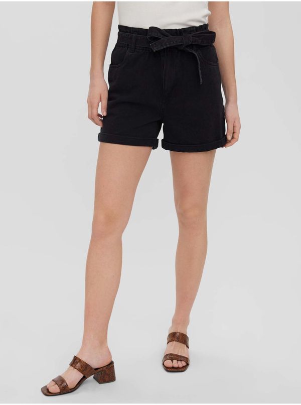 Vero Moda Black denim shorts with ties VERO MODA Tamira - Women