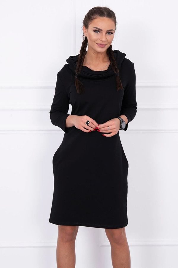 Kesi Black dress with hood and pockets