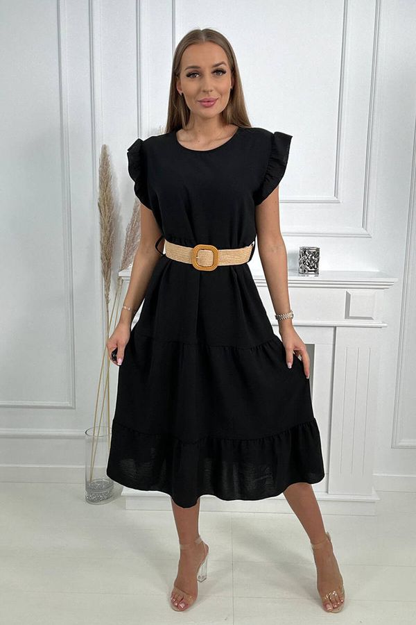 Kesi Black dress with ruffles