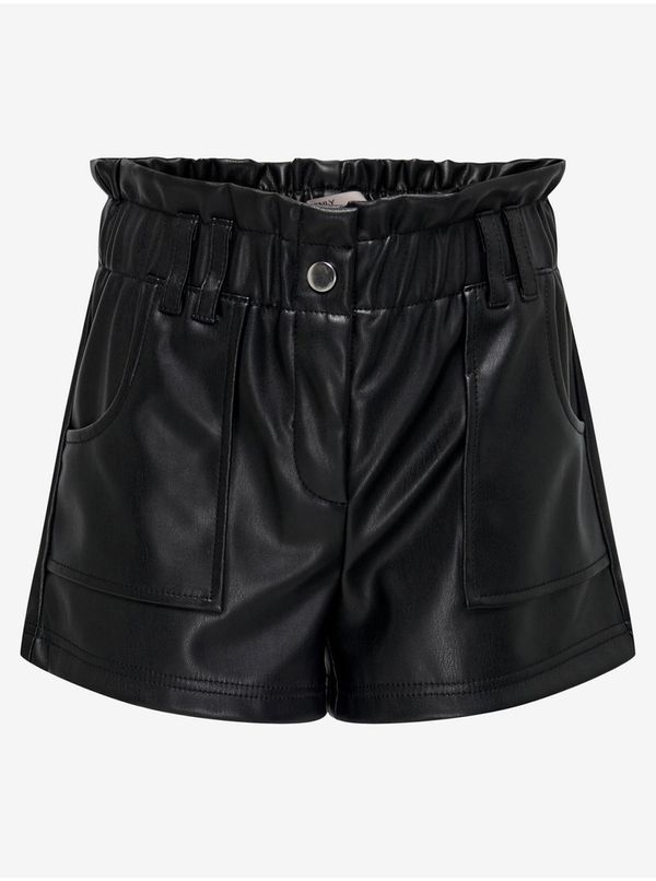 Only Black faux leather shorts ONLY Stephanie - girls