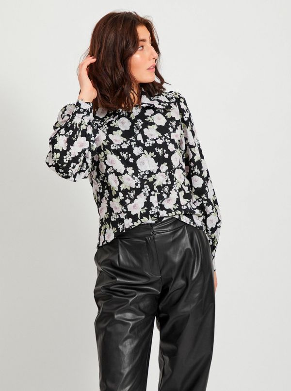 Vila Black flowered shirt VILA Hola - Women