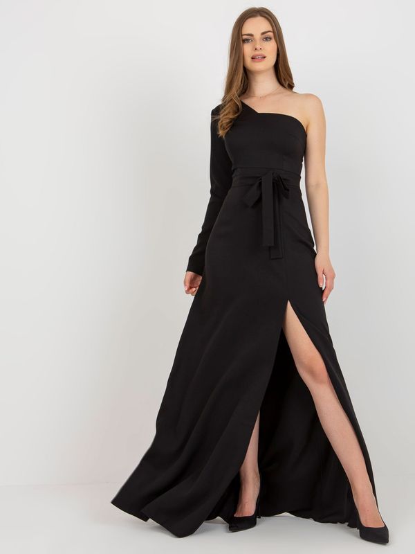 Fashionhunters Black flowing evening dress