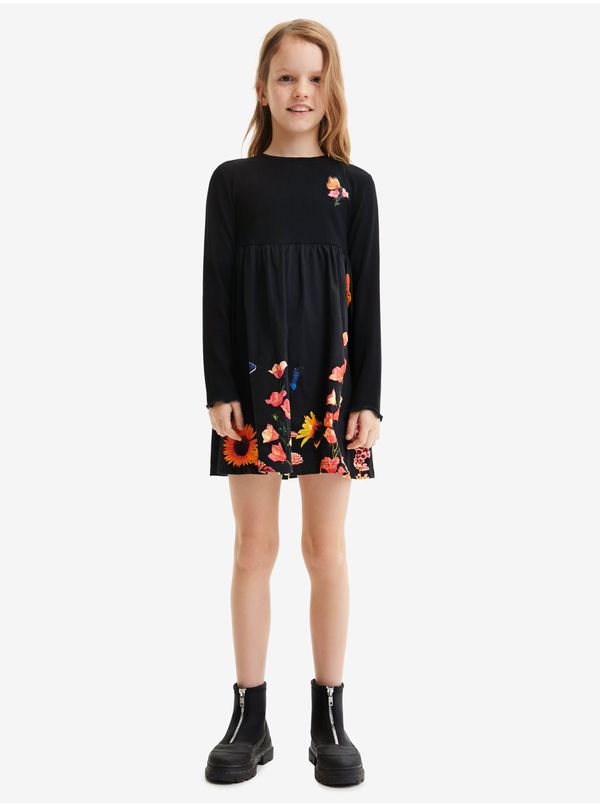 DESIGUAL Black Girl Patterned Dress Desigual Alcazar - Girls