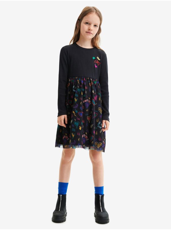 DESIGUAL Black Girl Patterned Dress Desigual Casia - Girls