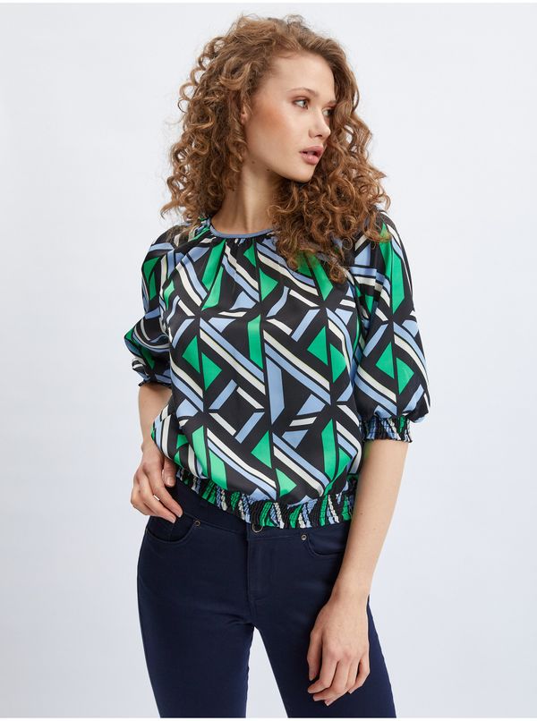 Orsay Black-green women's patterned blouse ORSAY