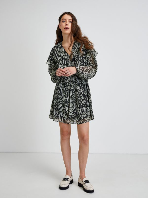 Mango Black-grey patterned mango dress