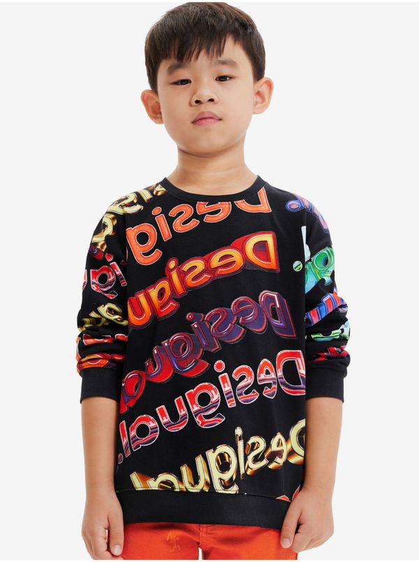 DESIGUAL Black Kids Patterned Sweatshirt Desigual Sweat Xocolat - Boys