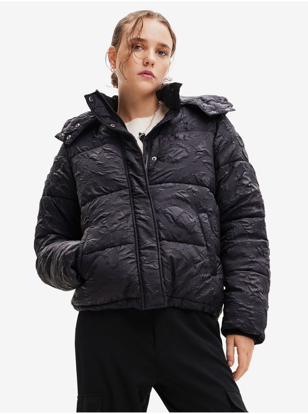 DESIGUAL Black Ladies Winter Quilted Jacket Desigual Calgary - Women