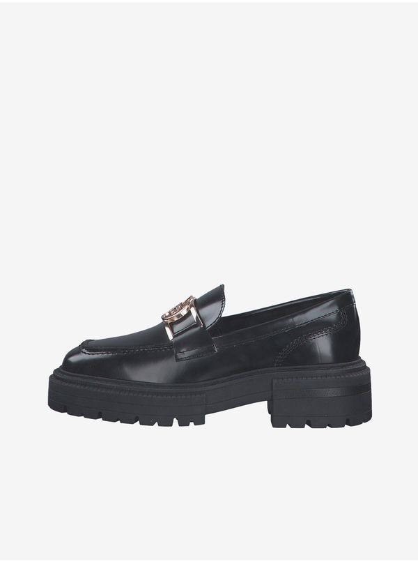 Tamaris Black leather moccasins Tamaris - Women's