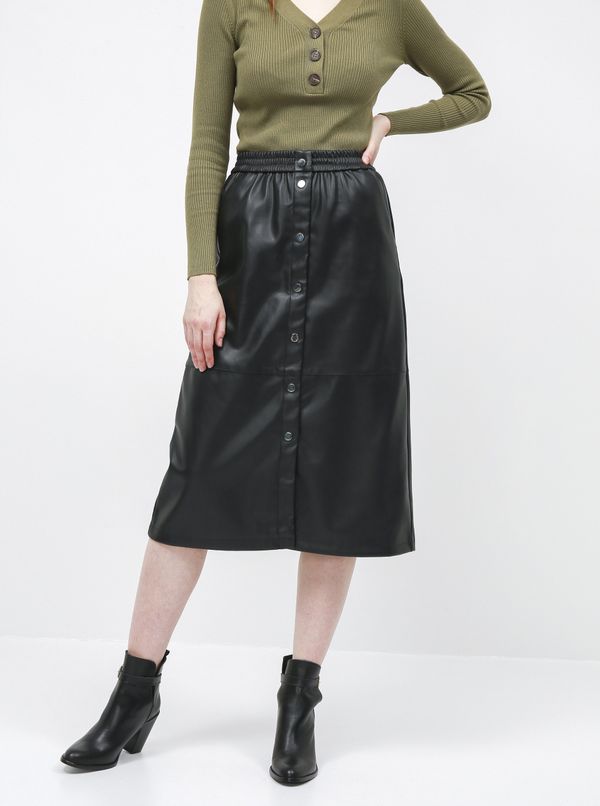 Vila Black leather skirt VILA Pulla