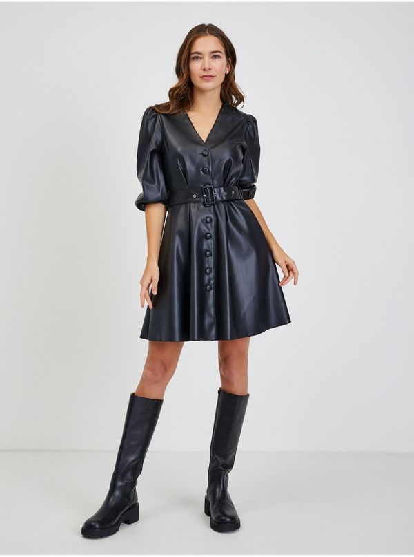 Orsay Black Leatherette Dress with Strap ORSAY - Ladies