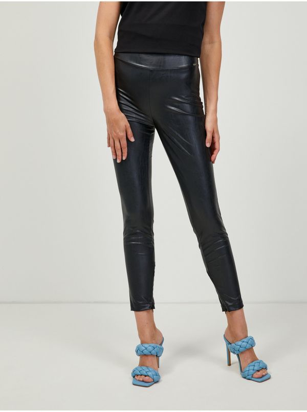 Guess Black Leatherette Leggings Guess New Priscilla - Ladies