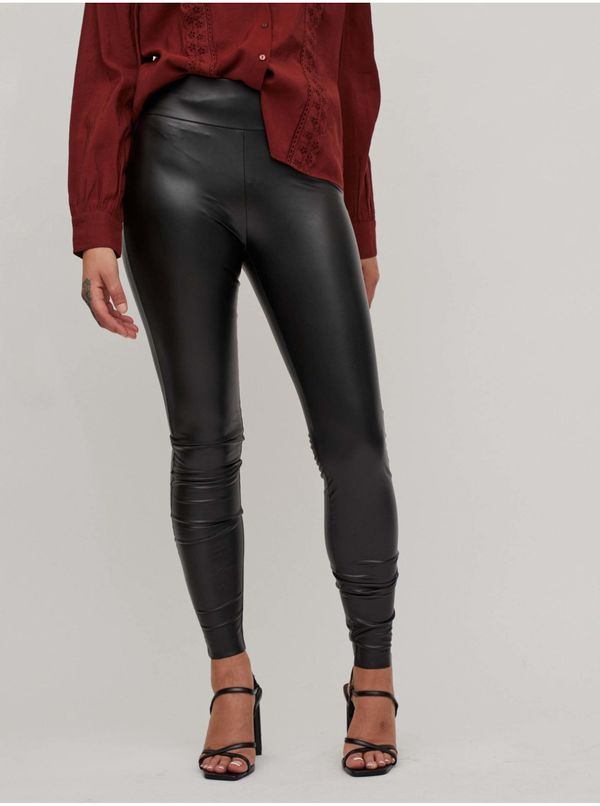 Vila Black leatherette leggings VILA Barb - Women