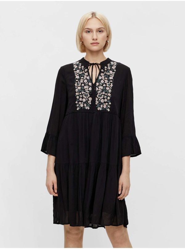 Pieces Black Loose Embroidered Dress Pieces Leia - Women