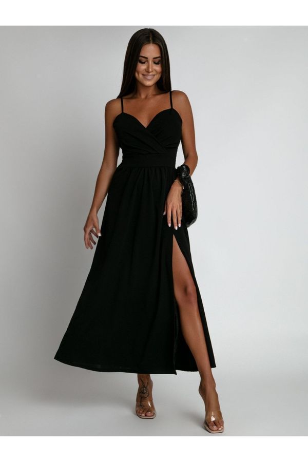 FASARDI Black maxi dress with straps