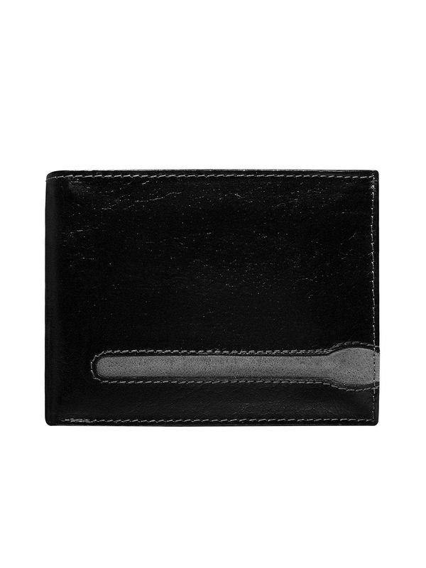 Fashionhunters Black men's genuine leather wallet