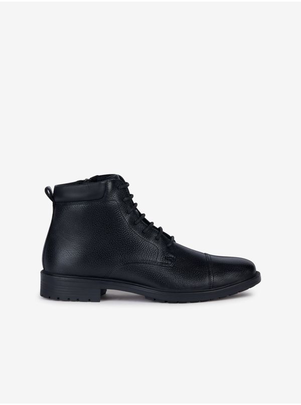 GEOX Black Men's Leather Ankle Shoes Geox Kapsian - Men's
