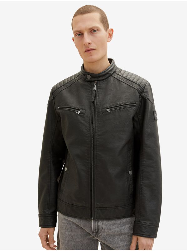 Tom Tailor Black Men's Leatherette Jacket Tom Tailor - Men