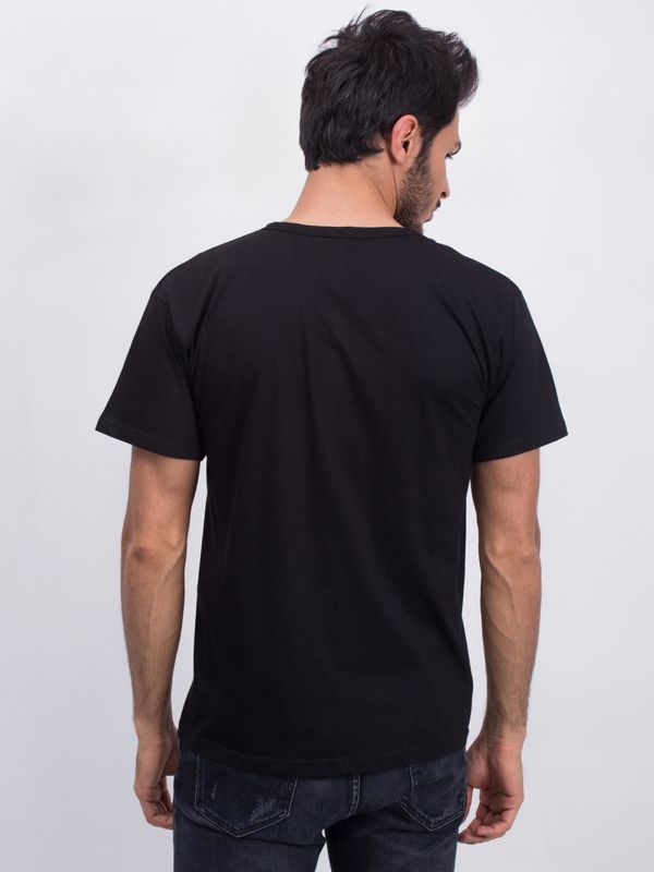 Fashionhunters Black men's T-shirt with permission