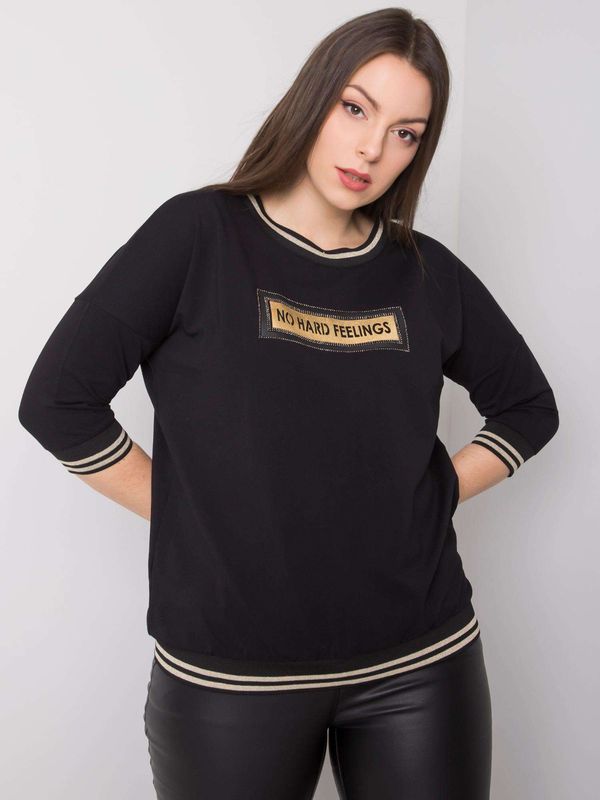 Fashionhunters Black Oversized Cotton Sweatshirt