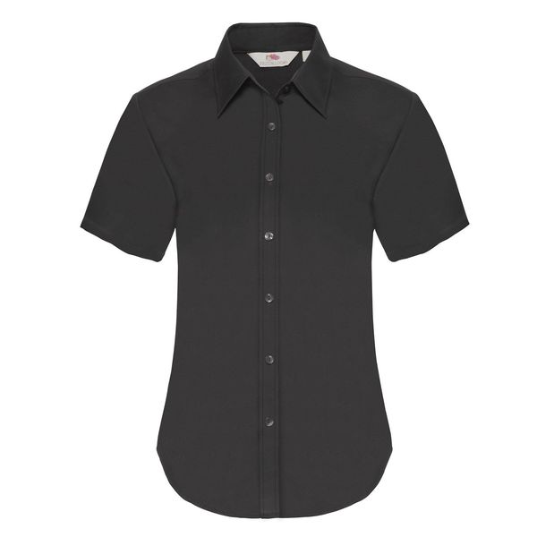 Fruit of the Loom Black Poplin Shirt With Short Sleeves Fruit Of The Loom