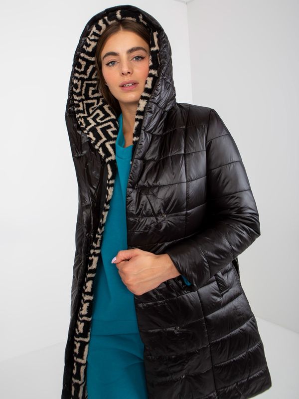 Fashionhunters Black quilted transition jacket with bindings