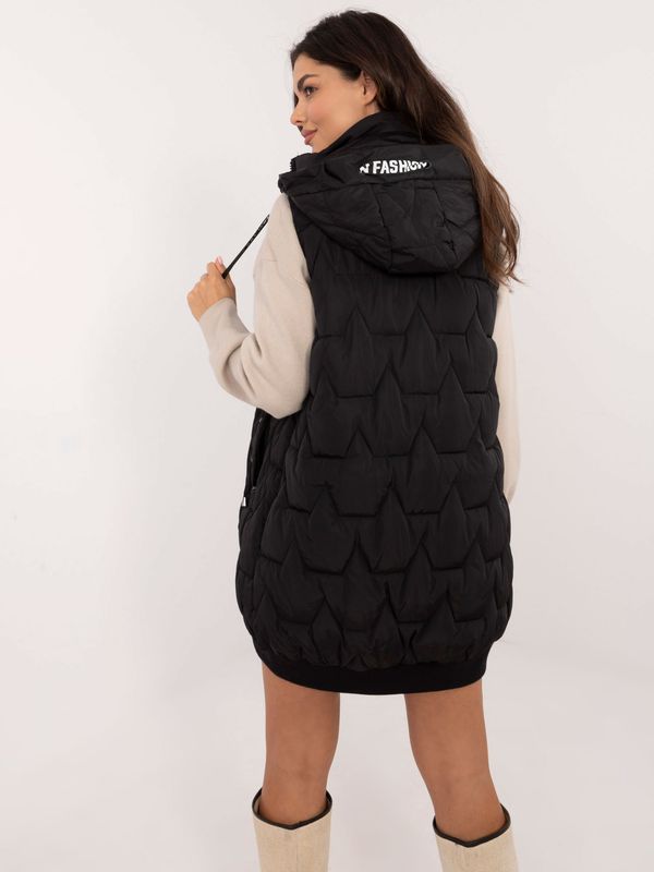 Fashionhunters Black quilted women's vest with pockets