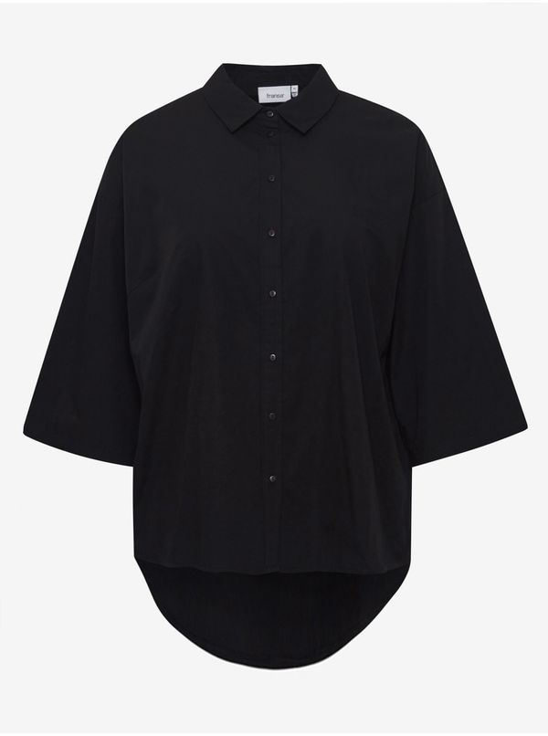 Fransa Black Shirt with Extended Back Fransa - Women