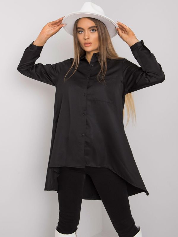 Fashionhunters Black shirt with longer back