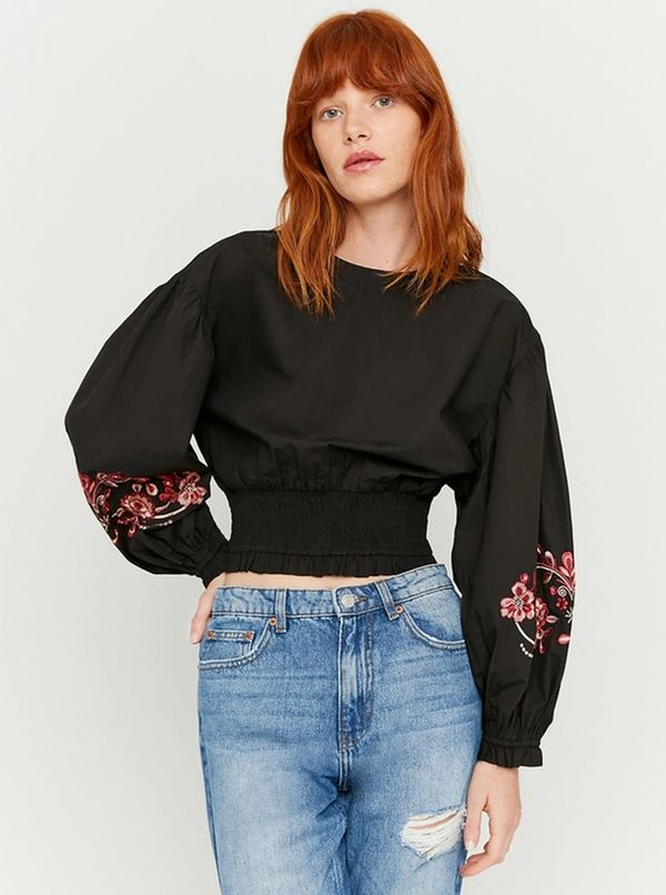 TALLY WEiJL Black short blouse with embroidery TALLY WEiJL - Women