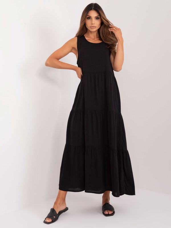 Fashionhunters Black Sleeveless Maxi Dress SUBLEVEL