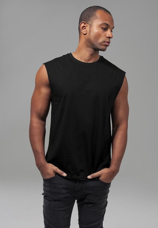 Urban Classics Black sleeveless t-shirt with open brim