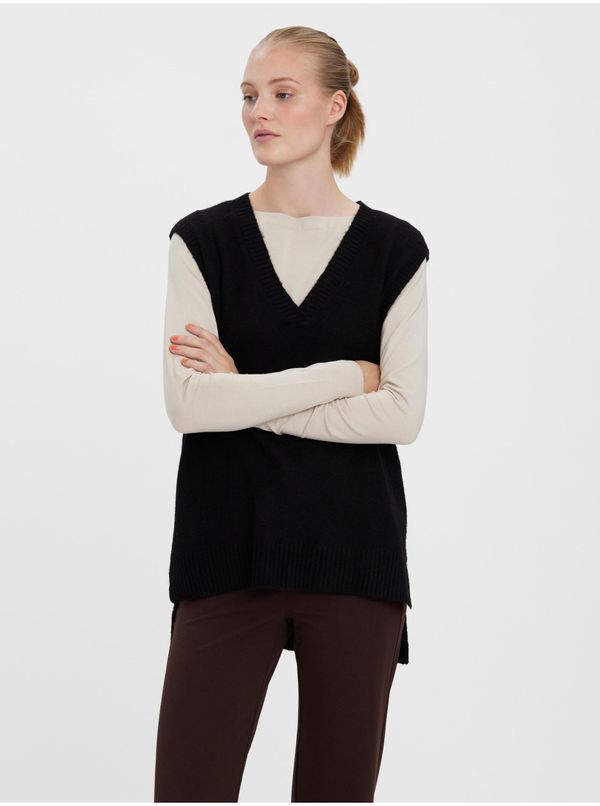 Vero Moda Black sweater vest with mixed wool VERO MODA Plaza - Women