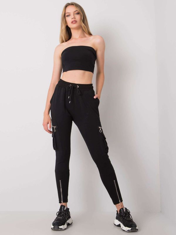 Fashionhunters Black sweatpants by Hemma