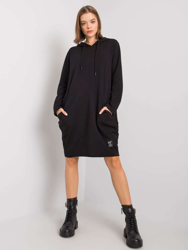 Fashionhunters Black sweatshirt dress
