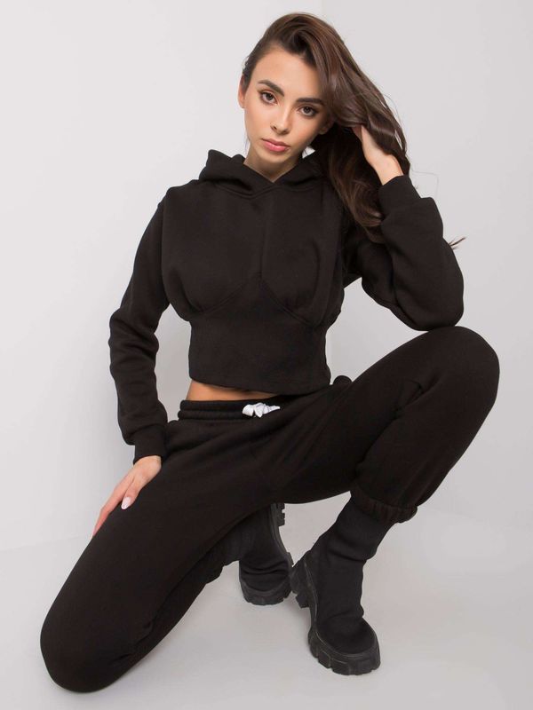 Fashionhunters Black sweatshirt with trousers Ambretta