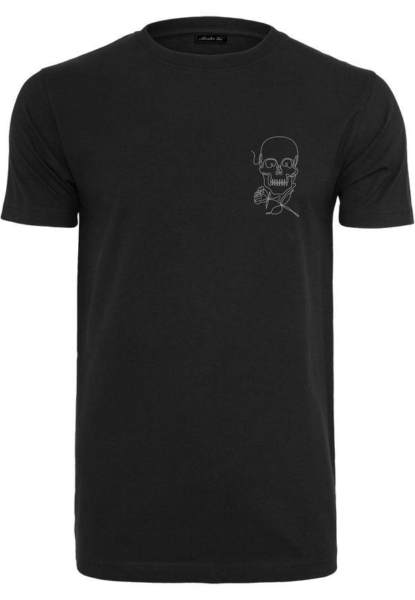 MT Men Black T-shirt Skull One Line