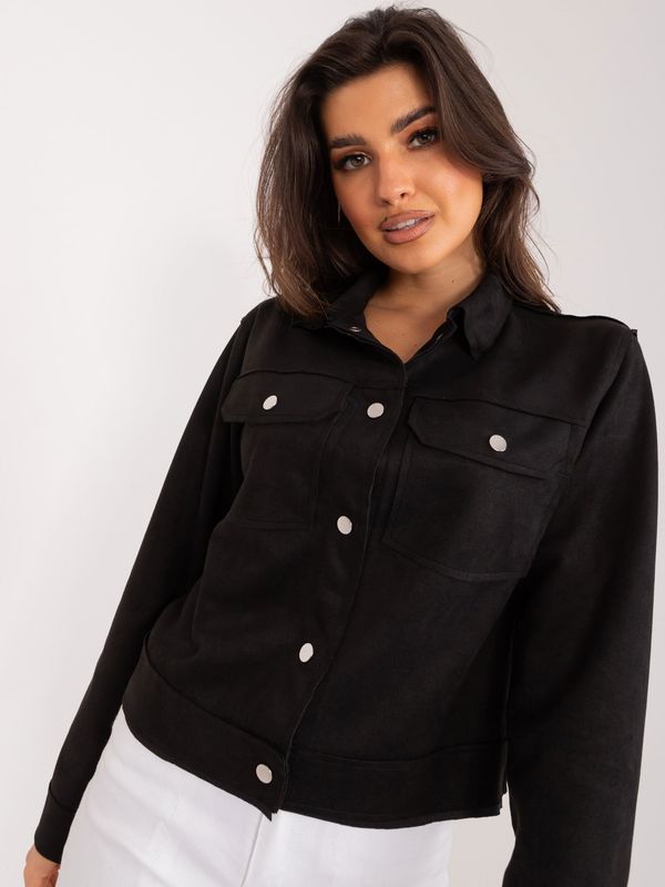 Fashionhunters Black Thin Transitional Jacket With Pockets