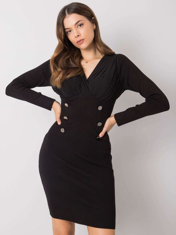 Fashionhunters Black tight-fitting dress