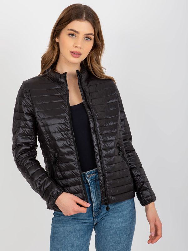 Fashionhunters Black transient quilted jacket without hood